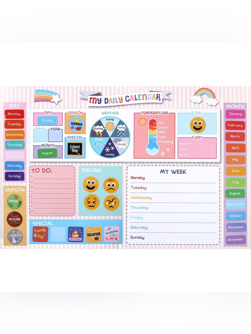 My First Daily Calendar For Kids, 15X23.2 Activities Calendar For Toddlers - Picture 2 of 5